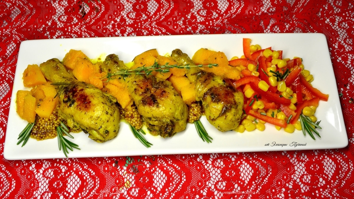 Куриная голень с тыквой