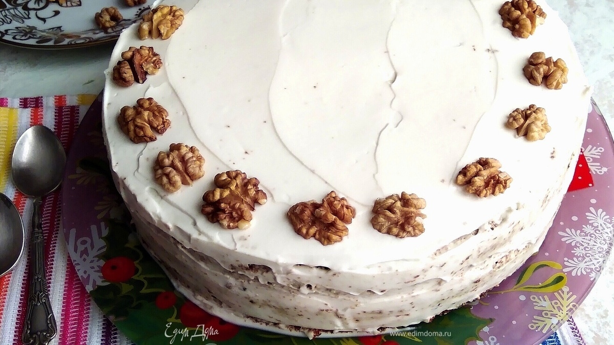 Ореховый торт с черносливом