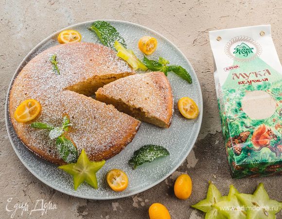 Лимонный пирог из кедровой муки