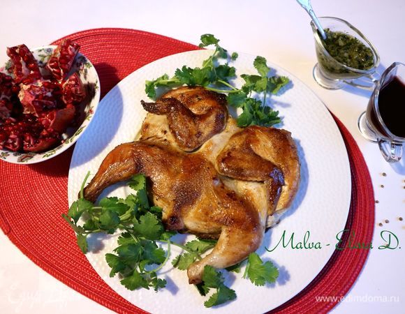 Цыпленок табака с чесночным соусом