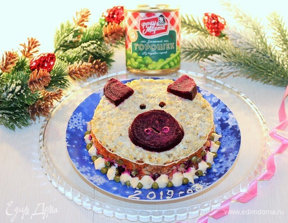 Винегрет с маринованными опятами  