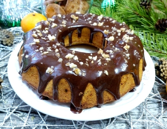 Тыквенный кекс с маком под шоколадной глазурью Тыквенный кекс с маком под шоколадной глазурью