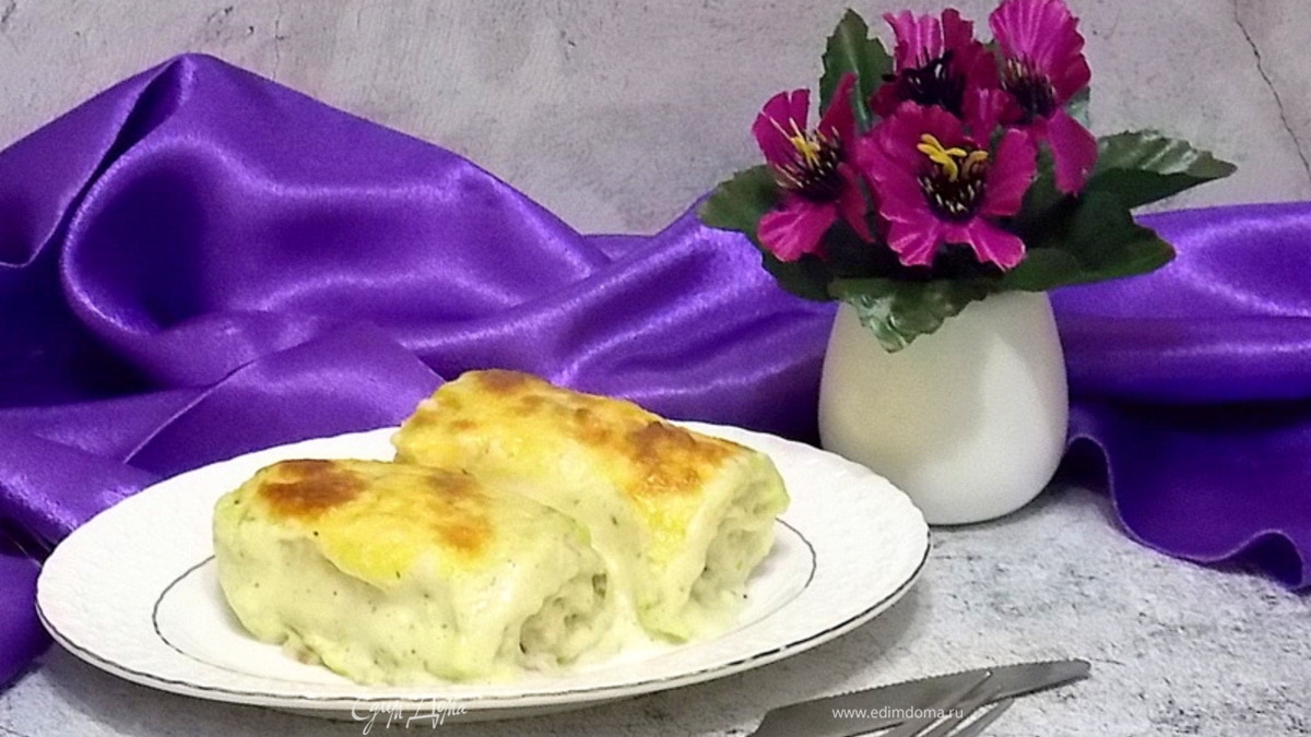 Рулет-лазанья в сливочном соусе