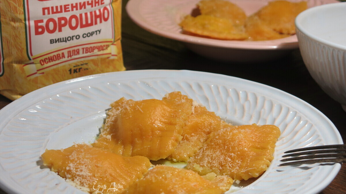 Равиоли с бататом и начинкой из рикотты