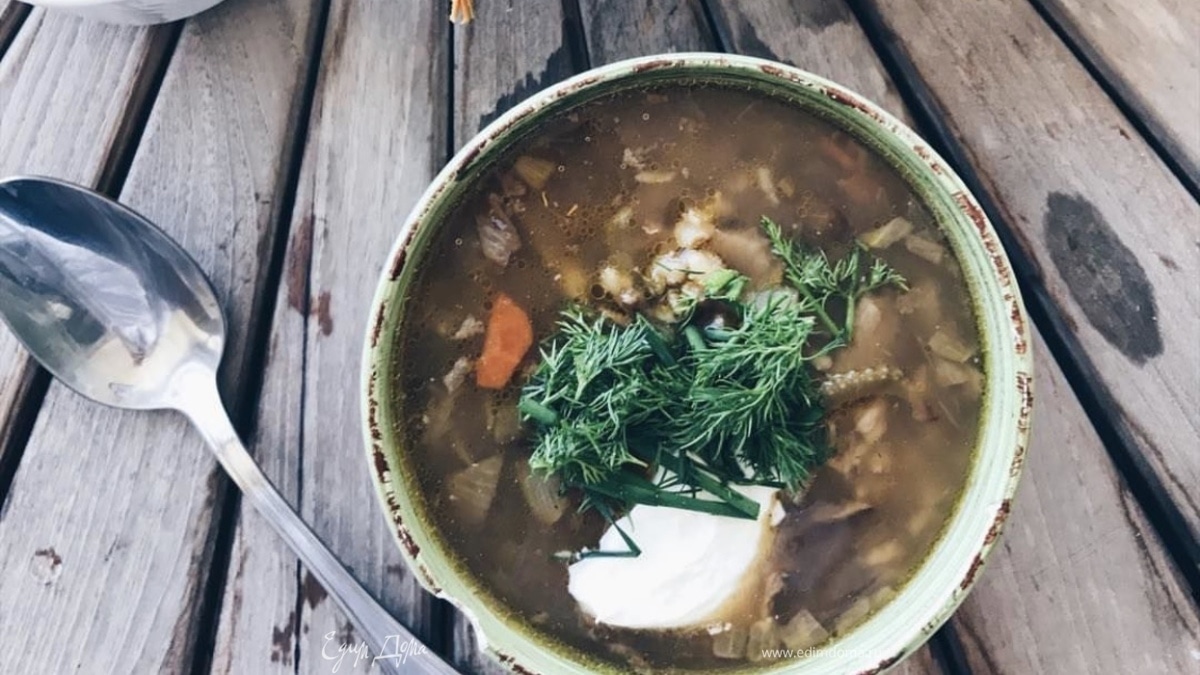 Грибной суп с перловкой