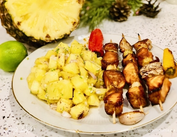 Шашлычки из семги под маринадом из соевого соуса, васаби и меда Шашлычки из семги под маринадом из соевого соуса, васаби и меда