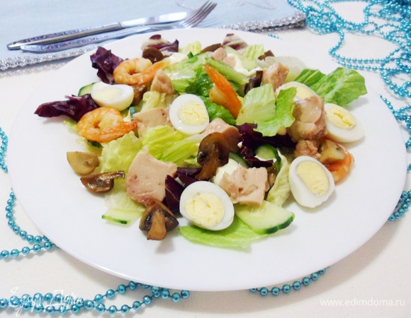 Салат с печенью трески Салат с печенью трески