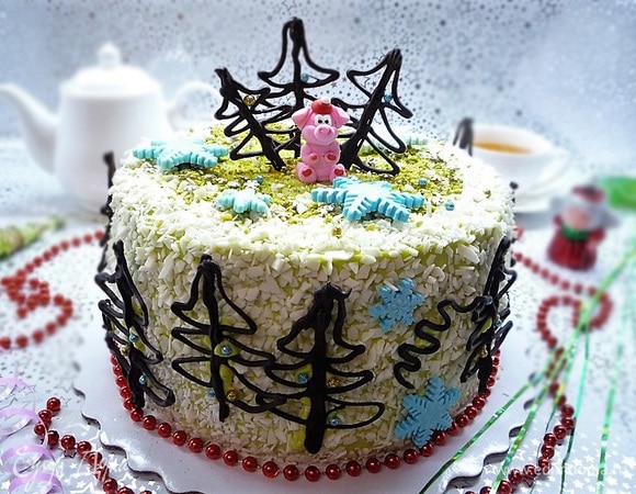 Торт шпинатный с профитролями Торт шпинатный с профитролями