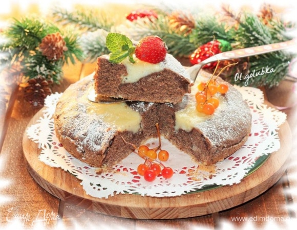 Шоколадный пирог с заварным кремом