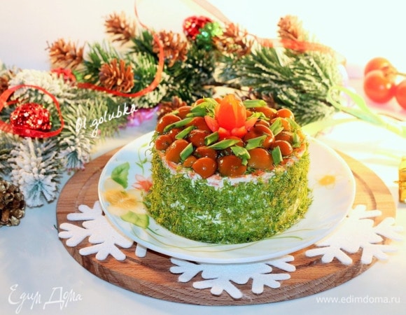 Торт-салат «Чудо-слойка» с ананасом — рецепт с фото пошагово