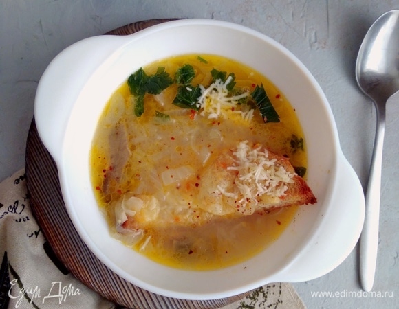 Луковый суп с грибами 