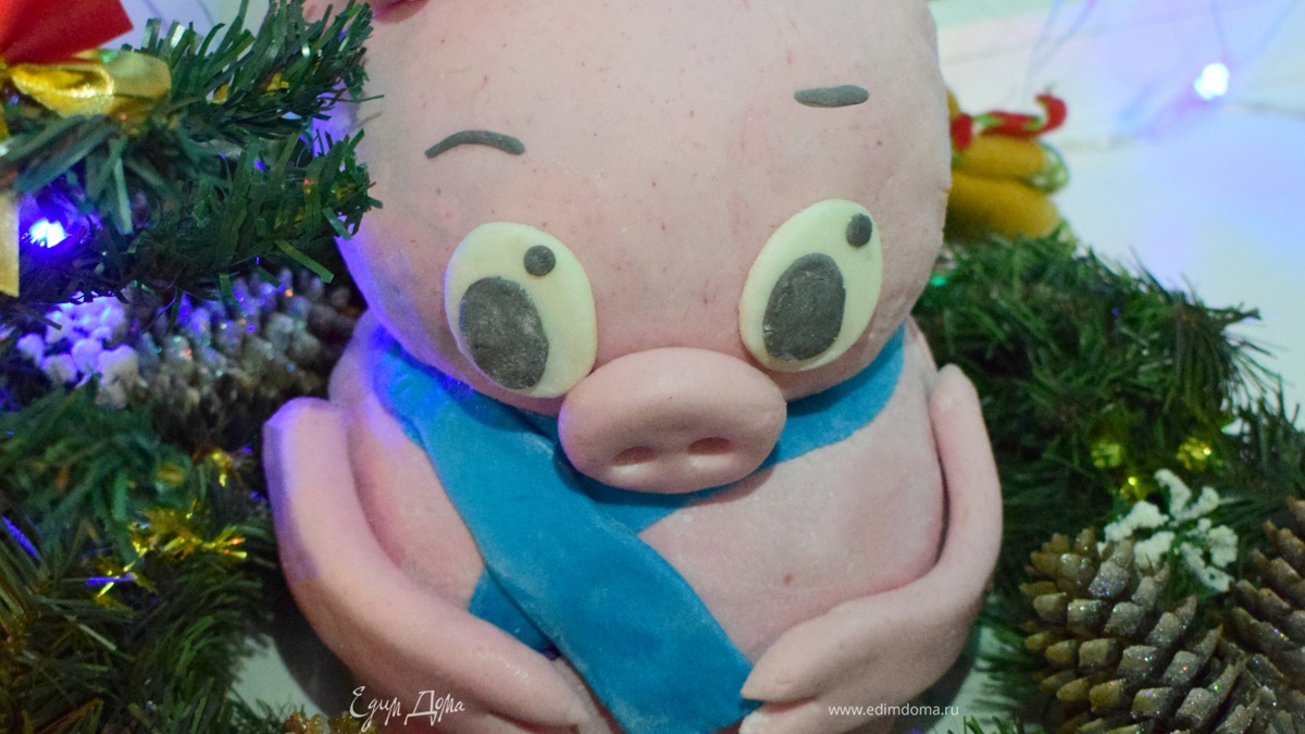 Торт «новогодний поросенок»