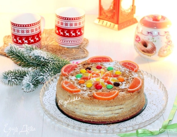 Торт «Рыжик» с творожным кремом Торт «Рыжик» с творожным кремом