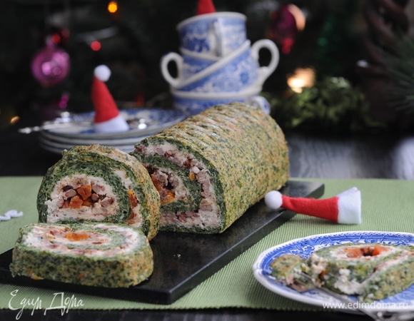 «Полено» со шпинатом и курагой «Полено» со шпинатом и курагой