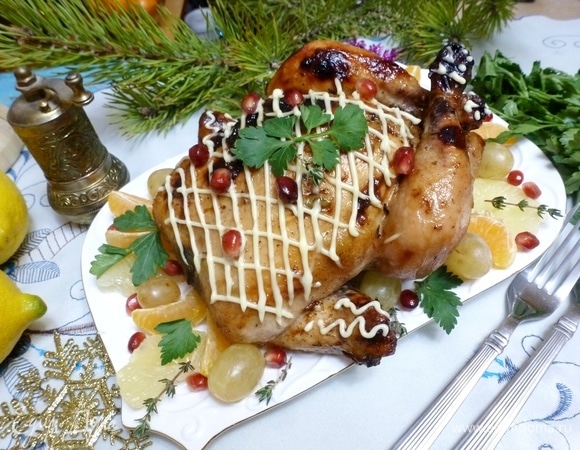 Имбирная курица, запеченная с виноградом Имбирная курица, запеченная с виноградом