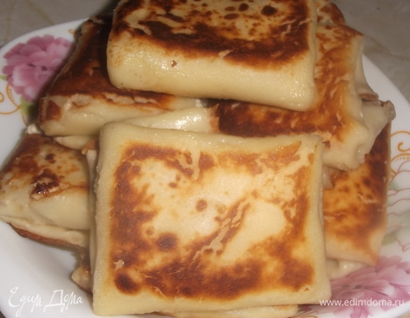 Блины на сыворотке с творогом