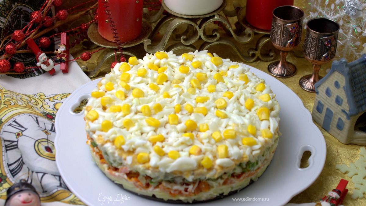 Закусочный торт с печенью трески