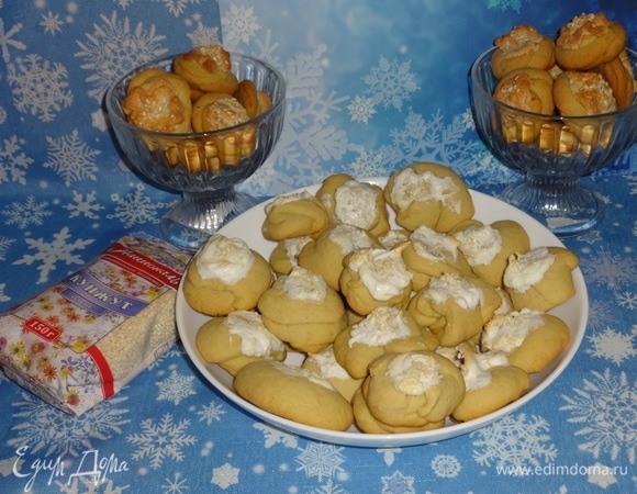 Печенье «Розы в снегу» с кунжутом
