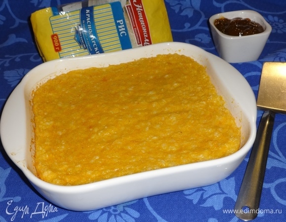 Рисовая запеканка с тыквой и творогом