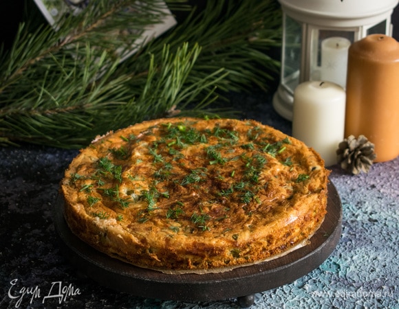 Сырный пирог с горошком Сырный пирог с горошком