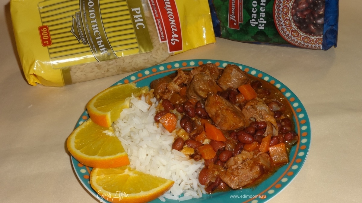 Рагу с мясом и фасолью по мотивам фейжоады