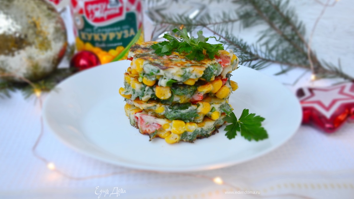 Аппетитные оладьи с консервированной кукурузой