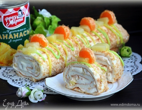 Меренговый рулет «Тропиканка» Меренговый рулет «Тропиканка»