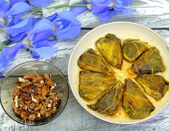 Капустные конвертики с творогом