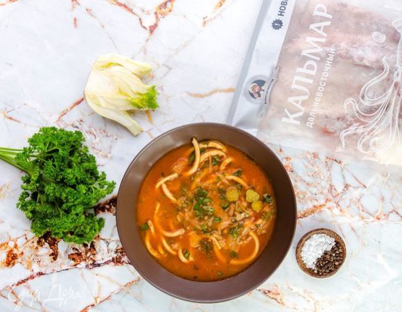 Солянка с кальмарами Солянка с кальмарами
