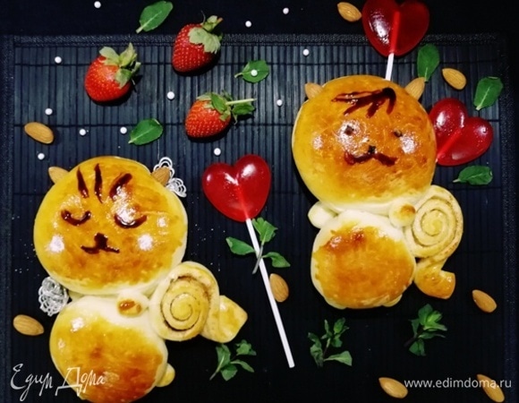 Булочки с творогом и джемом «Для любимых»