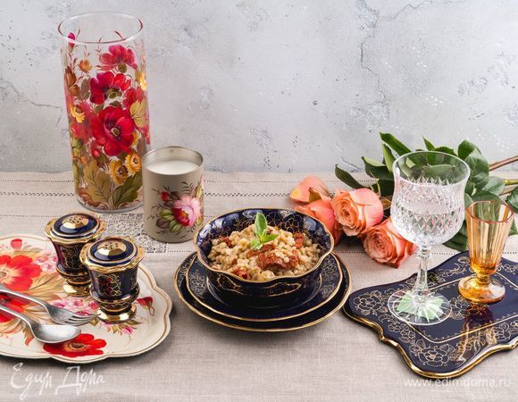 Перлотто с грибами и вялеными помидорами Перлотто с грибами и вялеными помидорами