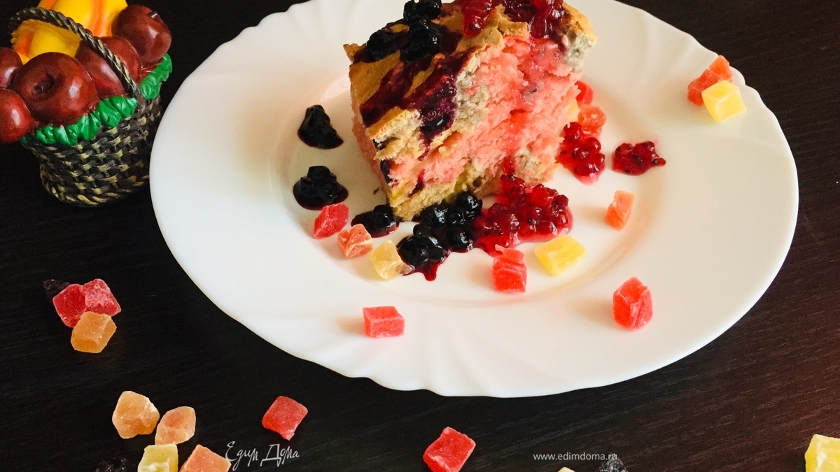 Бисквит на простокваше «Розовое настроение»