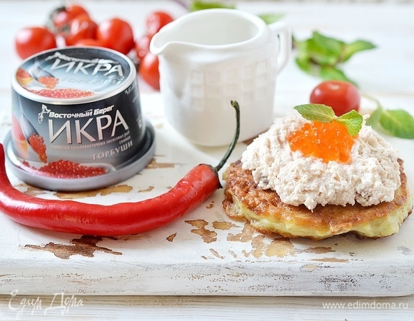 Драники с икорным муссом Драники с икорным муссом