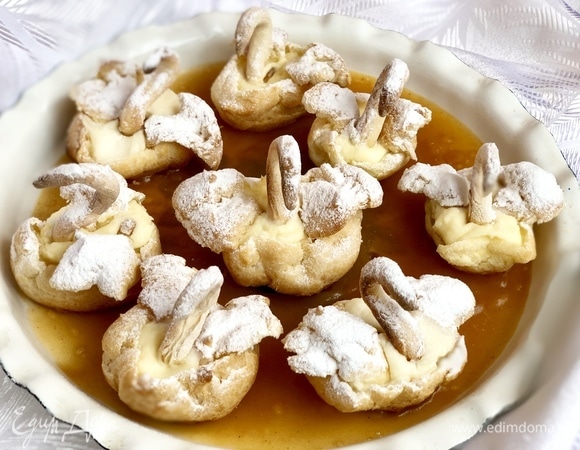 Десерт «Лебединое озеро» с творожно-сливочным кремом