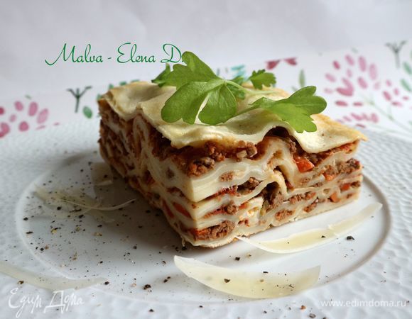 Лазанья «Болоньезе» с мясным рагу