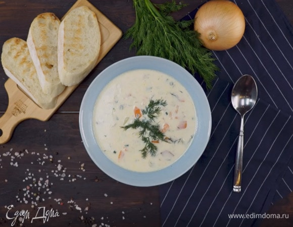 Сырный суп с креветками