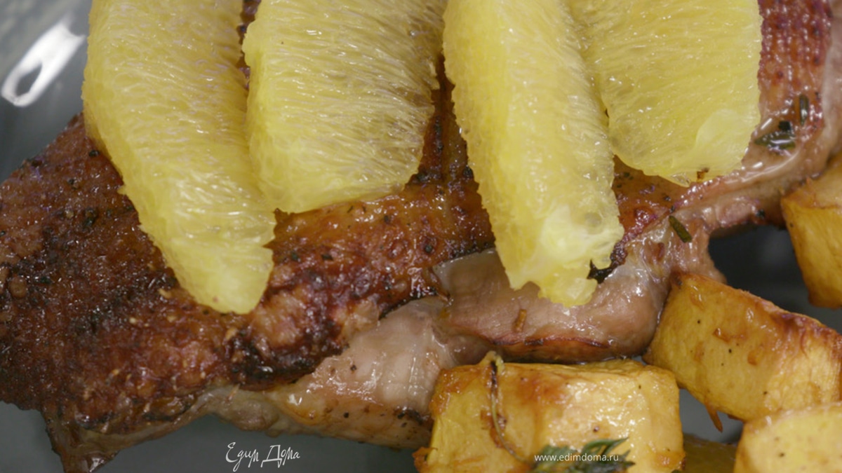 Утиная грудка с тыквой и апельсином