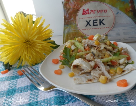 Салат с жареной рыбой Салат с жареной рыбой