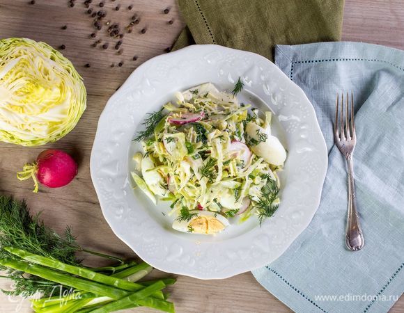 Весенний салат из первых овощей