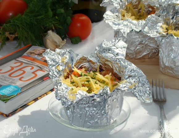 Спагетти в фольге с белым вином Спагетти в фольге с белым вином