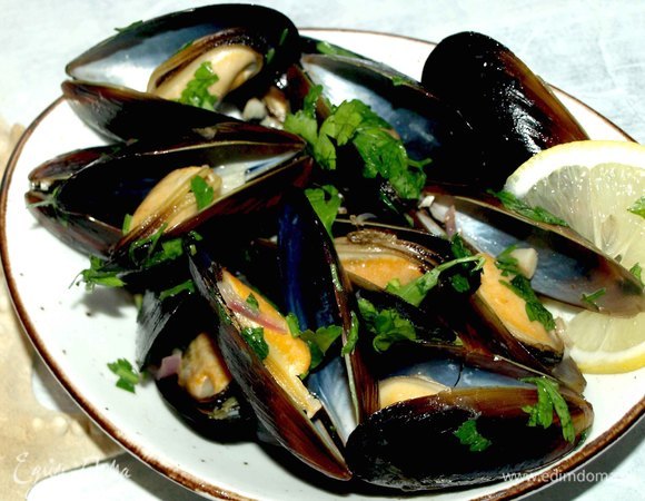 Мидии в белом вине