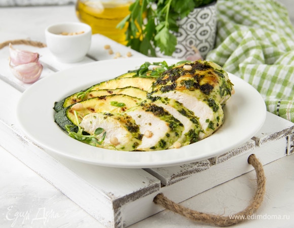 Курица на гриле в зеленом маринаде