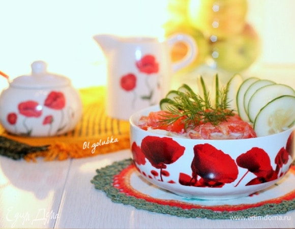 Отварной рис с овощной райтой