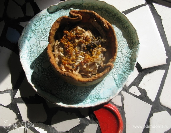 Запеченная тортилья с грибами и мясом Запеченная тортилья с грибами и мясом