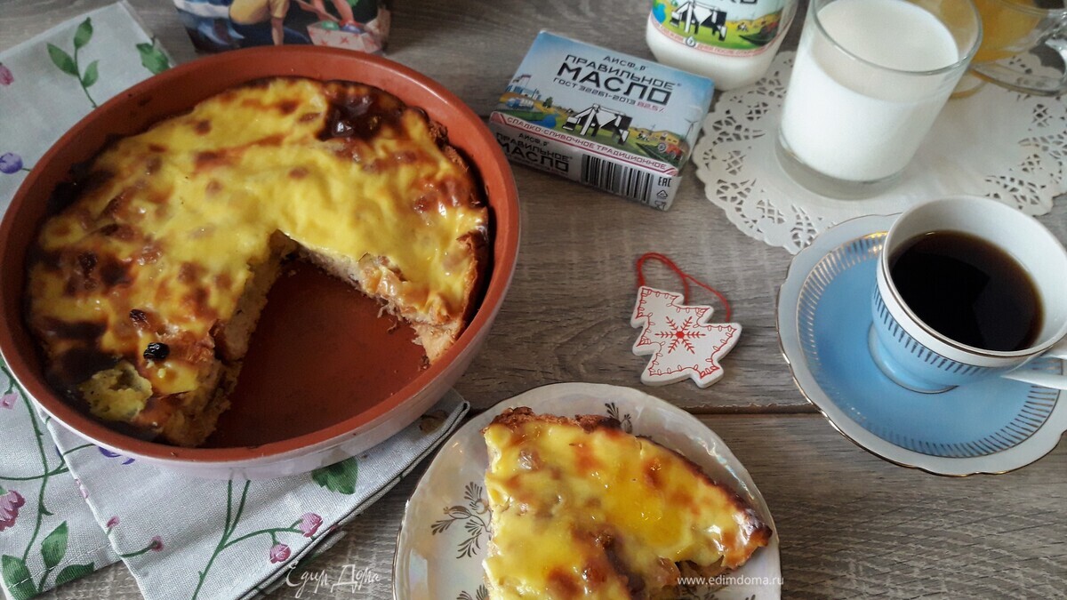 Пудинг из булочек с заварным кремом