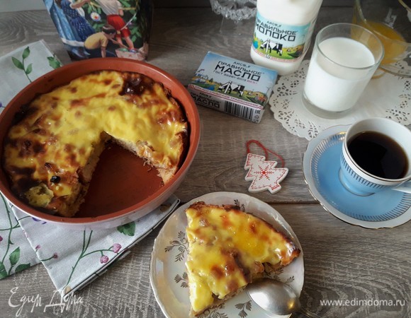 Пудинг из булочек с заварным кремом