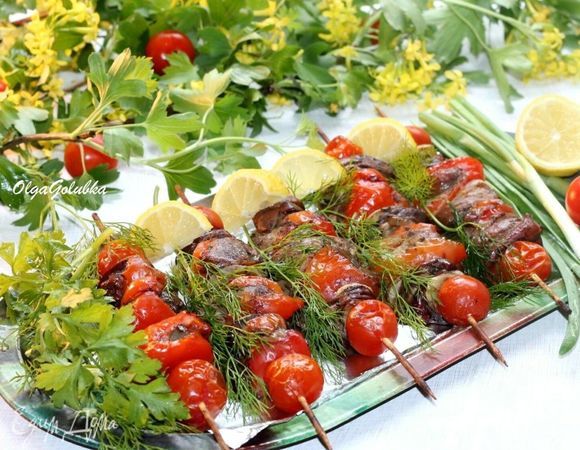 Ароматный шашлык из куриной печени