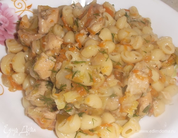 Макароны с курицей и овощами Макароны с курицей и овощами