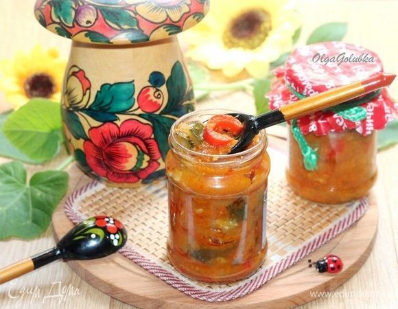 Закуска из цукини, перца и чеснока Закуска из цукини, перца и чеснока