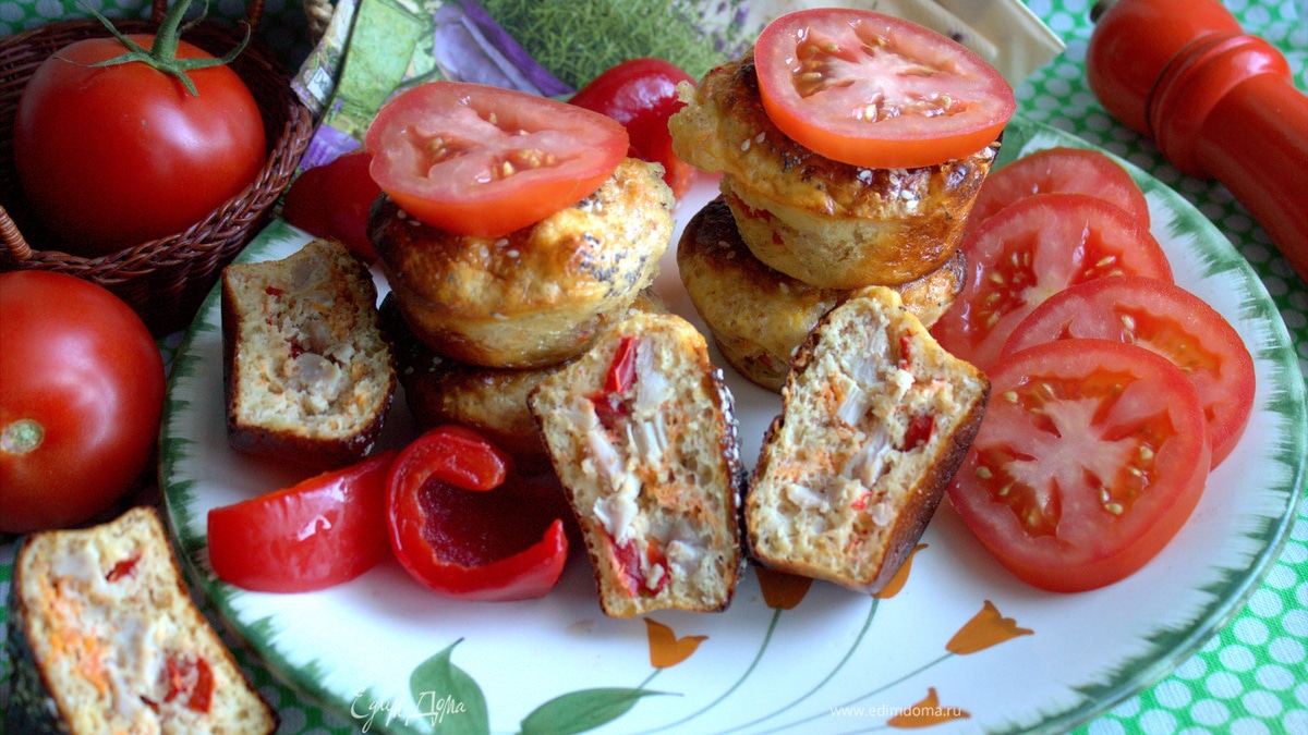 Кексы с курицей для пикника (без муки)